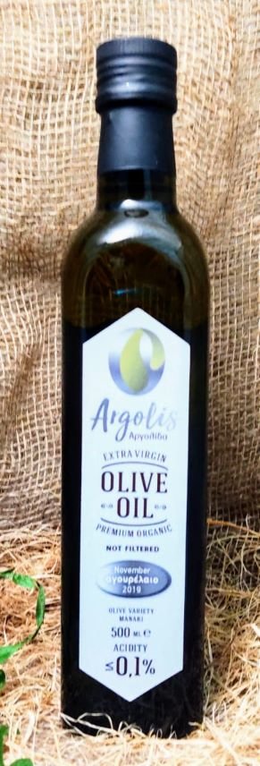 Оливковое масло Extra Virgin Argolis нефильтрованное ст/бут 500 мл
