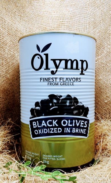 Оливки оксидированные чёрные без косточки  OLYMP жест/бан 2,0  кг