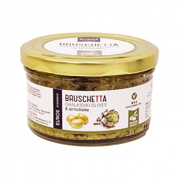 Брускетта из артишоков с оливками халкидики в оливовом масле EUROS ст/бан 150 гр