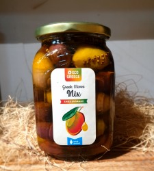 Оливки Микс в оливковом масле EUROS ст/бан 450 гр
