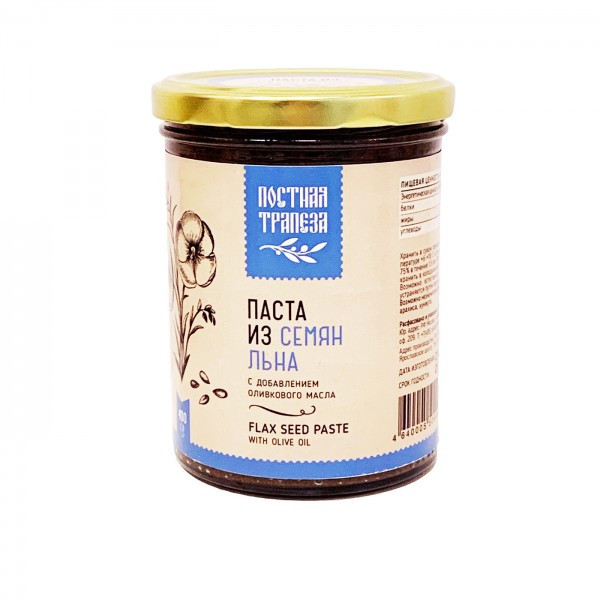 Паста из семян льна с оливковым маслом ст/бан 400 гр