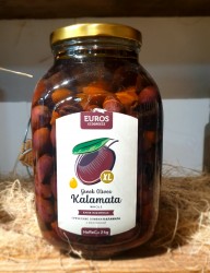 Оливки Каламата XL в оливковом масле EUROS ст/бан 2 кг/3,15
