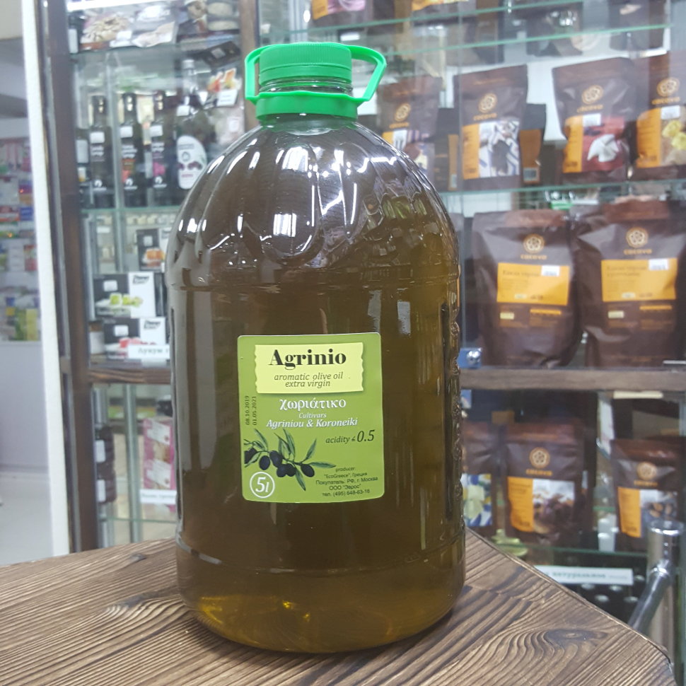 Оливковое масло Extra Virgin деревенское Agrinio пласт/бут 5 литров