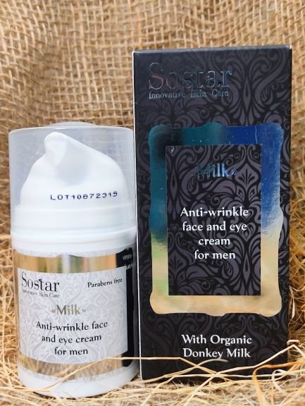 Крем антивозрастной мужской с органическим молоком ослицы SOSTAR 50 мл