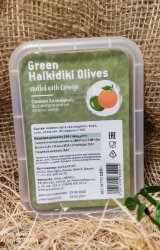 Оливки Халкидики фаршированные апельсином пластик 120 гр