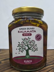 Оливки Каламата в оливковом масле EUROS ст/бан 340 гр