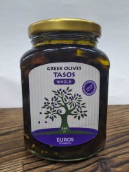 Оливки вяленные ТАССОС в оливковом масле EUROS ст/бан 340 гр