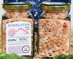 Соль розовая пищевая гималайская крупного помола ст/бан 250 гр