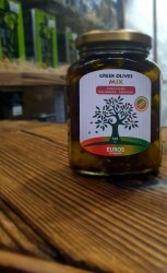 Оливки Микс в оливковом масле EUROS ст/бан 340 гр